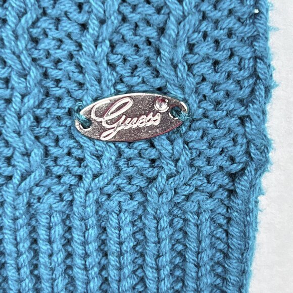 Guess Cable Knit Bodycon Teal Sweater Dress Turtleneck with Zipper Sz XS - NWOT - Picture 6 of 9